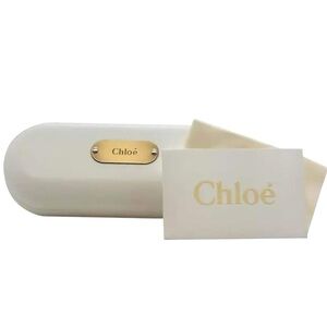 Chloé White and Gold Leather Sunglasses Eyewear Empty Case